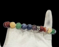 Bracelet Perlé 7 Chakras Naturel de Qualité Export, Classique Extensible Unisexe, Bijou Cadeau, Forme Boule, Pierre Précieuse Violette, Meilleure Qualité - Product Image 2