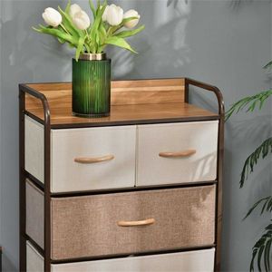 Cassettiera Chester Contemporanea Moderna in Metallo/Rattan/Acciaio con Cassetti in MDF Stile Nordico per Soggiorno e Seminterrato - Product Image 6