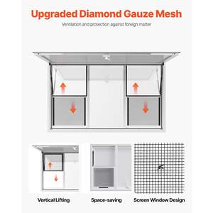 Aluminum Alloy 60x36 Concession <b>Window</b> for Food Trucks 85 Degrees Stand Serving <b>Window</b> 6 Sliding <b>Windows</b> <b>Awning</b> Door Drag Hook - Product Image 4