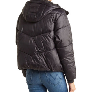 <b>Machine</b> Sewn Long Sleeve Zipper Up Ladies Puffer Padded Jacket Classic Design Made Plain Solid Color Puffer Jackets In Low MOQ - Product Image 2