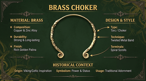 Collier ras du cou en laiton martelé fait main, collier ouvert artisanal pour femme, bijoux ethniques bohèmes - Product Image 6