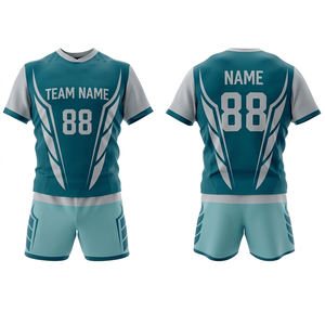 Uniforme de Rugby Personalizado al por Mayor, Tela de Malla de Secado Rápido y Transpirable, Conjunto de Camiseta de Rugby Sublimada, Unisex, para Adultos, con Impresión de Logotipo - Product Image 1