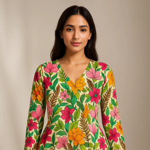 Tissu en crêpe georgette de qualité supérieure avec impression numérique, matière fluide et douce pour sari, kurti, robe - Product Image 1