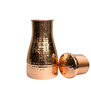 กระติกน้ำทองแดงสีดำพรีเมียม OTSAK ดีไซน์หรูหราทันสมัย ฝาทองแดงแบบตอกลาย พกพาสะดวก ใช้ได้ทั้งที่บ้าน ที่ทำงาน และแคมป์ปิ้ง ความจุ 34 ออนซ์ 1000 มล. - Product Image 1