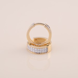 IGI Certified Lab Grown Diamond Wide Pavé Hoop <b>Earrings</b> 9KT Yellow / White / Rose Gold Chunky Huggie <b>Earrings</b> for Women - Product Image 6