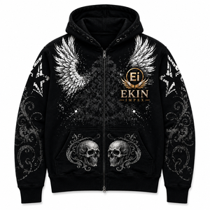 Sweat-shirt à capuche unisexe avec impression graphique, style streetwear, lourd et épais - Product Image 1