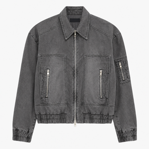 Nueva Tendencia Chaqueta de Mezclilla Acolchada con Forro de Algodón Lavado Resistente, Estilo Urbano Juvenil, Casual, con Cremallera y Decoración, Tipo Cárdigan - Product Image 4