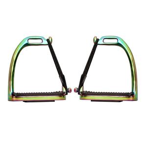 Horse Riding Adult and Child Stainless Steel Stirrup Irons Customize Logo Customized Cast Stainless Steel Jointed Stirrup Irons - Product Image 3