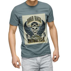 T-shirts unisexes pour hommes à col rond, manches courtes, en tissu éponge, imprimés numériquement sur mesure, en polyester/coton écologique, coupe classique, poids lourd - Product Image 6