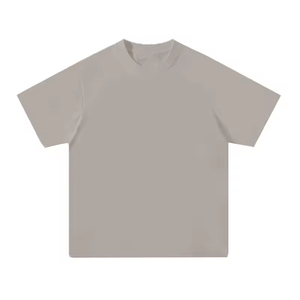 Camiseta de algodón para hombre, cuello redondo, manga corta, corte regular, informal, de punto liso, teñido liso, diseño sencillo - Product Image 2