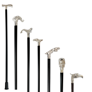 Canne décorative en bois avec ornements en laiton - Product Image 1