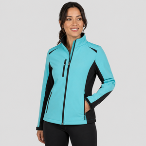 Veste softshell d'hiver pour femme, écologique, respirante, coupe-vent, résistante à l'eau, fermeture éclair intégrale, col montant, pour la randonnée en plein air - Product Image 1