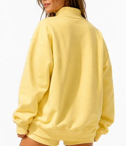 Wholesale Custom Oversized <b>Mock</b> Neck Sweatshirt Unisex Winter Cotton Fleece Chenille Patch Greek University Crew Neck Pullover - Product Image 5