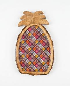 Bandeja de Servir Artesanal de Madera de Mango con Forma de Piña, Borde de Corte Natural, Mosaico Esmaltado, Plato para Cocina, Mesa, Decoración del Hogar, Vajilla - Product Image 5