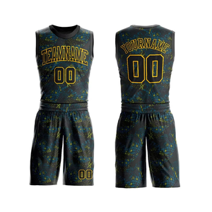 Ensemble Maillot et Short de Basketball Premium Noir et Or – Tenue d'Équipe Personnalisée en Maille Respirante – Fabricant OEM à Marque Privée - Product Image 1