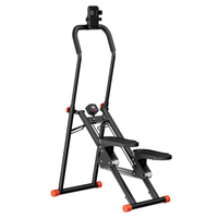 Macyo Stepper d'escalade à 3 ressorts, capacité 200 kg, pliable, cadre anti-basculement, pédales pleine longueur, affichage numérique, pour fitness à domicile