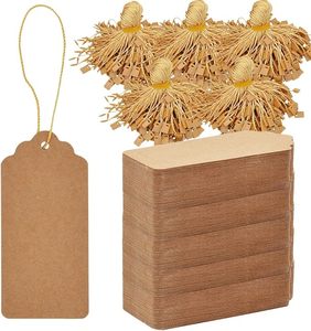 Étiquettes de vêtements rectangulaires personnalisées en papier kraft 3,74x1,73 pouces, écologiques, découpées, finition mate, pour vêtements - Product Image 6