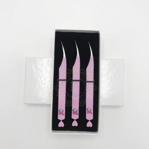 Meilleure vente pince à épiler d'isolation cœur sur le fond pince à épiler à motif de diamant avec emballage en boîte pince à épiler en acier inoxydable durable - Product Image 4