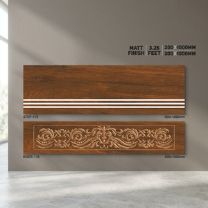 Baldosas de porcelana para escalones de 1000x300mm y 1000x200mm, 20mm de grosor, acabado mate antideslizante, tipo ladrillo refractario, para escalones de exterior y pasillos modernos. - Product Image 5