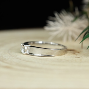 แหวนเงินแท้ 925 ชุบแพลตตินั่ม ประดับเพชรโมอิสซาไนต์แบบหนามเตย สำหรับแหวนแต่งงาน แหวนหมั้น งานเลี้ยงฉลองครบรอบ - Product Image 3