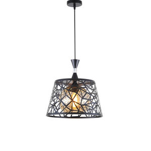 Lámpara colgante moderna de diseño en negro mate con pintura dorada, estructura de malla metálica, para comedor, cocina, decoración del hogar. - Product Image 2