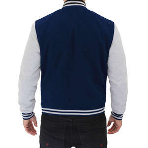 Nouvelle arrivée, veste varsity pour homme, matériau chaud d'hiver, coupe régulière, fermeture à boutons, veste décontractée tendance pour la vente en gros en ligne - Product Image 2