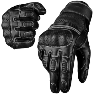 Leather Driving <b>Gloves</b> Black <b>Touchscreen</b> Design Pull on Closure Unisex Outdoor Work Welder - Product Image 1