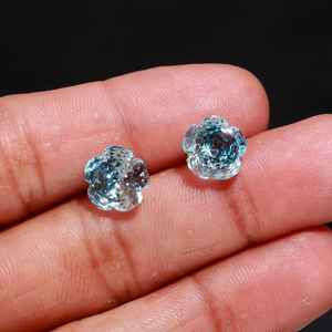 โทแพซสีฟ้าธรรมชาติทรงลูกแพร์ขนาด 12 มม. สำหรับทำเครื่องประดับคุณภาพสูง - Product Image 3