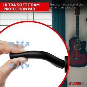 Gancio per chitarra con montaggio a parete GH IRON 2 pz per basso elettrico classico acustico-supporti per strumenti musicali - Product Image 5