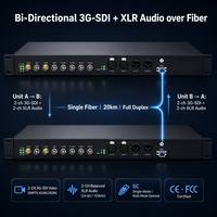 Extenseur Fibre Optique Audio-Vidéo Bidirectionnel Professionnel 2 Canaux 3G-SDI XLR 24 bits, Montable en Rack, Transceiver Fibre Optique Audio-Vidéo