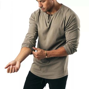 Custom New Model Full T Shirt for Men Men's Full <b>Hand</b> Long Sleeve Plain T-Shirts Cotton Wholesale Full Sleeve T-Shirt - Product Image 5