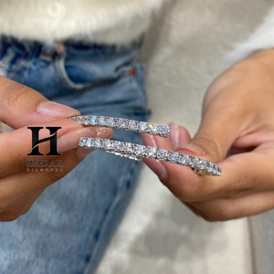 Luxury 14K <b>White</b> Gold Lab Grown Diamond Bypass Bangle Bracelet IGI Certified Round Cut CVD Diamond Toi Et Moi <b>Wrap</b> Bangle - Product Image 4