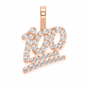 Collar con Colgante de Oro Sólido de 10K Chapado en Rodio, Personalizado con Número de la Suerte, Fecha Conmemorativa, Diamante Natural, Estilo Hiphop, Unisex, Regalo - Product Image 1