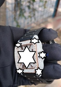 Reloj Automático de Lujo NYC DIAMOND EMPIRE con Movimiento Japonés, Correa de Caucho, Esfera Cuadrada, Números Romanos, Esfera de 41 mm - Product Image 3