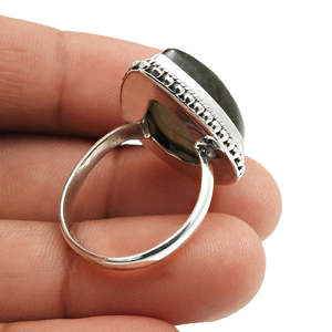 Bague en argent sterling 925 de haute qualité avec pierre précieuse labradorite taille poire originale, prix d'usine, bijoux bohèmes au prix le plus bas - Product Image 5