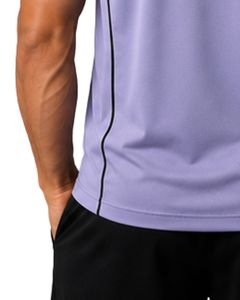 T-shirt de sport pour homme personnalisé, couleur lavande, à séchage rapide, respirant, pour la salle de sport, la course à pied, en polyester, vêtements de sport - Product Image 4