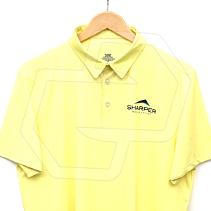 Wholesale <b>Men's</b> <b>Yellow</b> Short Sleeve Custom <b>Polo</b> <b>Shirt</b> Breathable Knitted Polyester Garments Casual Wear Made in Sialkot Pakistan - Product Image 4