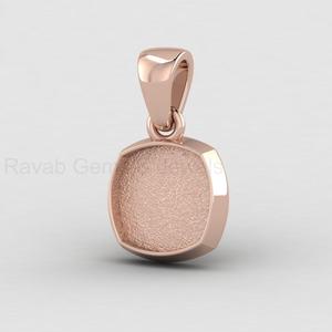 Handmade 925 Silver 14K Gold 10mm <b>Cushion</b> Blank Bezel Cup Cabochon Setting Charm Pendant DIY Resin Keepsake Jewelry Findings - Product Image 5
