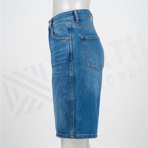 Shorts en jean cinq pièces style rétro pour femme – Collection Printemps-Été – Taille haute, coupe ample, amincissante, couleur personnalisable - Product Image 3
