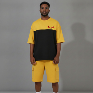 Ensemble d'été pour homme, vêtements décontractés tendance, ensemble court 2 pièces, costumes de sport, chemises, shorts, coupe régulière, imprimé uni, 100% coton - Product Image 6