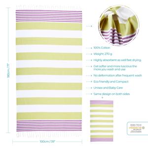 Wholesale Luxury Cotton Turkish Bath <b>Towels</b> Large Quick Dry Sand Free Beach <b>Towel</b> with Custom Logo Design Wholesale Pestemal - Product Image 6