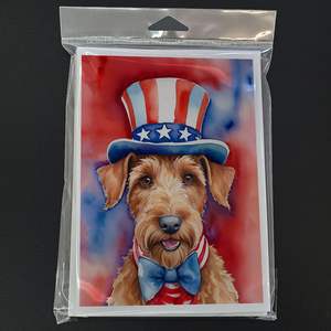 Irish Terrier Patriotic American Whimsical A7 Tarjetas de notas en blanco Paquete de 8 con sobres Tarjetas de felicitación de tamaño 5x7 - Product Image 3