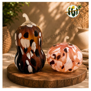 Décorations de citrouille en verre soufflé à la main, motif animalier, artisanat d'art pour Thanksgiving - Product Image 1