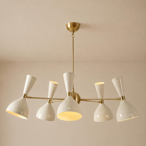 Lustre Diabolo inspiré de Stilnovo, style moderne du milieu du siècle, en laiton, luminaire suspendu Sputnik, éclairage de plafond design - Product Image 2