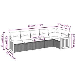 Ensemble de canapés de jardin en rotin avec coussins crème, design contemporain imperméable pour terrasse et patio - Product Image 3