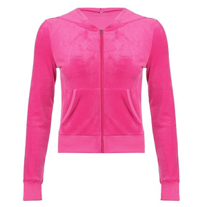 Green Velvet Hooded Zip-Up <b>Crop</b> <b>Top</b> Set Women Casual Long Sleeve Two Piece Tracksuit Solid Color Comfortable Lounge Wear - Product Image 6