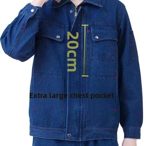 Combinaison de travail en jean ignifuge en coton unisexe de haute qualité certifiée CE, protection pour électricien, détection d'aiguilles, écran - Product Image 3