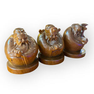 Estatuas en miniatura de los Tres Dioses de la Fortuna, la Prosperidad y la Longevidad, exquisitamente talladas. - Product Image 4