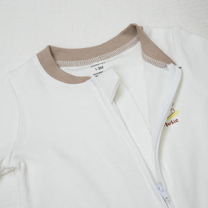 Body de Bebé de Punto Orgánico Sostenible, Manga Larga, Cuello Redondo, Tejido Suave y Transpirable, 4 Estaciones, Servicio OEM, Diseño de Dibujos Animados - Product Image 2