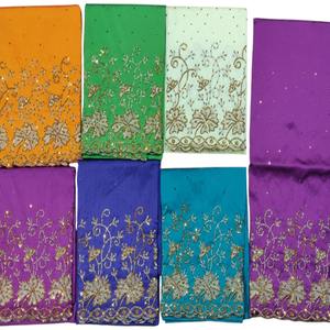 Tissu satiné de qualité supérieure, tendance, motif floral Dobby, en polyester épais, travail artisanal somalien Gorgura - Product Image 5